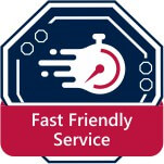 This is an icon displaying fast friendly service