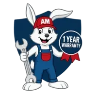 One-year parts and labor warranty icon for Appliance Magic repair services.