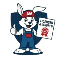 Appliance Magic Licensed and Insured rabbit icon for appliance and electrical repair in Middle Georgia.